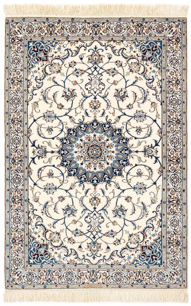 3' 3 x 4' 10 Hand Knotted Nain Rug