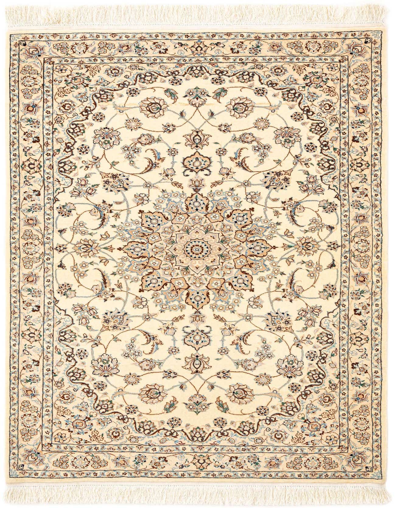 3' 5 x 5' 3 Hand Knotted Nain Rug