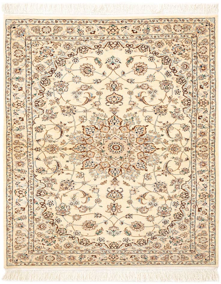 Detail image of 3' 5 x 4' 11 Hand Knotted Nain Rug
