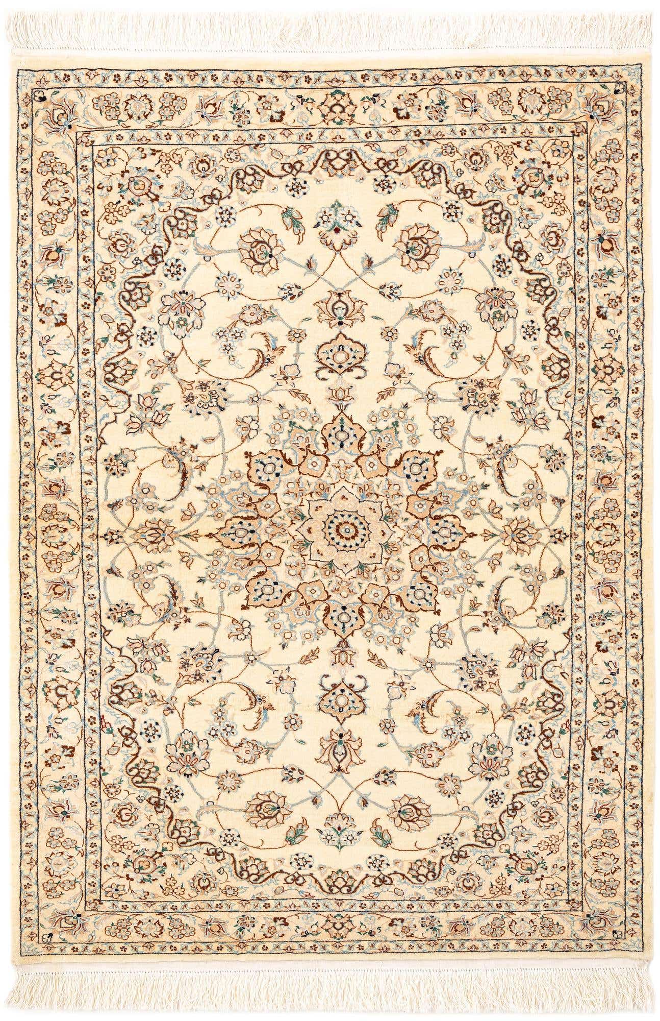 3' 5 x 4' 11 Hand Knotted Nain Rug