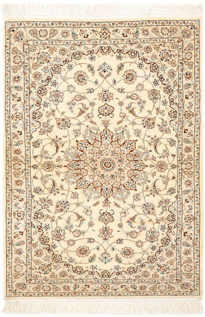 3' 5 x 4' 11 Hand Knotted Nain Rug