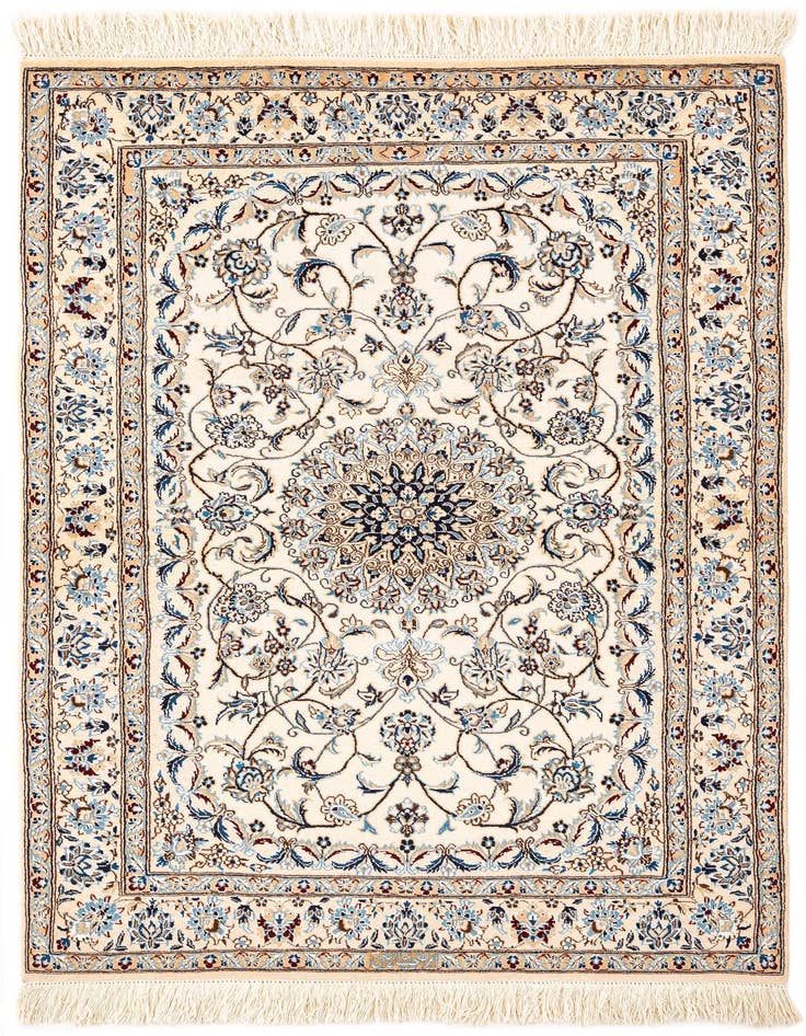 Detail image of 3' 1 x 4' 8 Hand Knotted Nain Rug