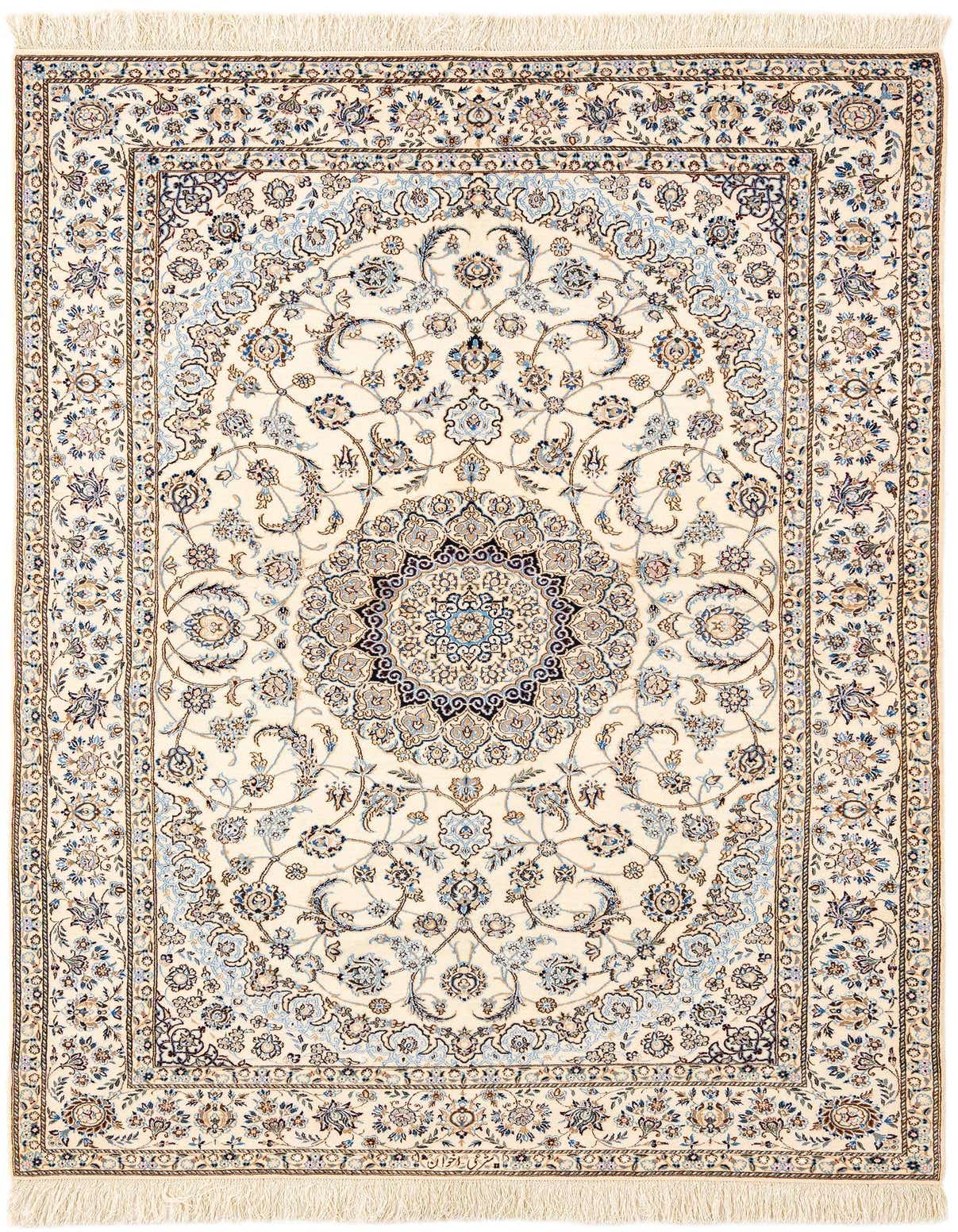 4' 6 x 7' 1 Hand Knotted Nain Rug