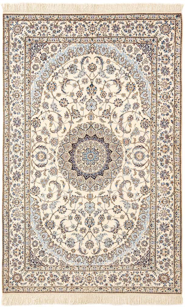 4' 6 x 7' 1 Hand Knotted Nain Rug