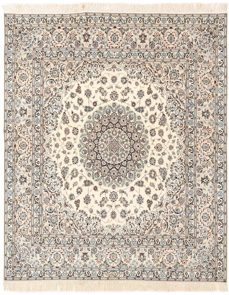 Detail image of 6' 8 x 6' 11 Hand Knotted Nain Rug