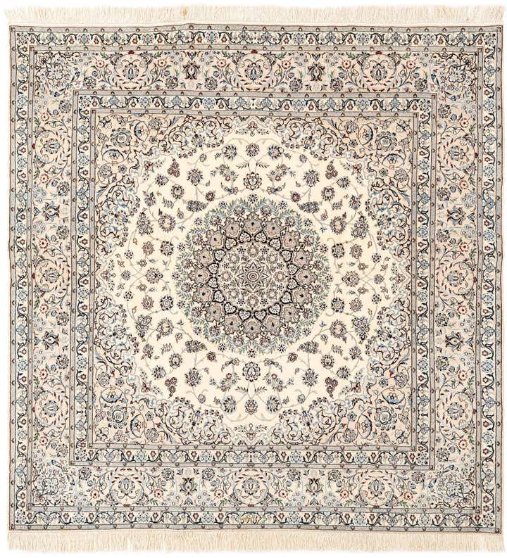 6' 8 x 6' 11 Hand Knotted Nain Rug