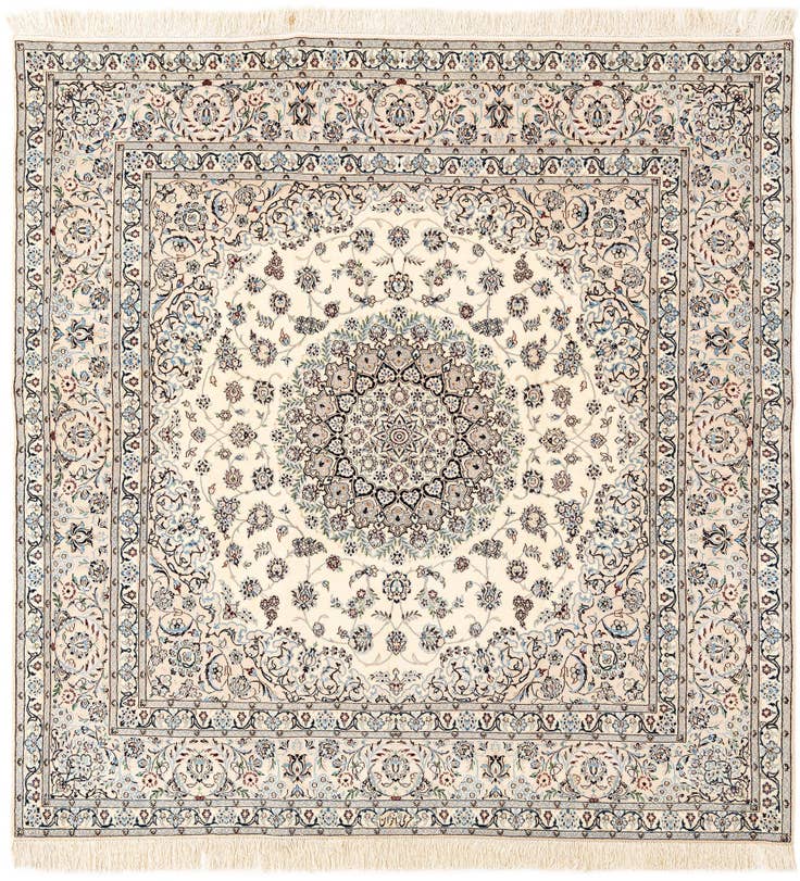 Detail image of 6' 8 x 6' 11 Hand Knotted Nain Rug