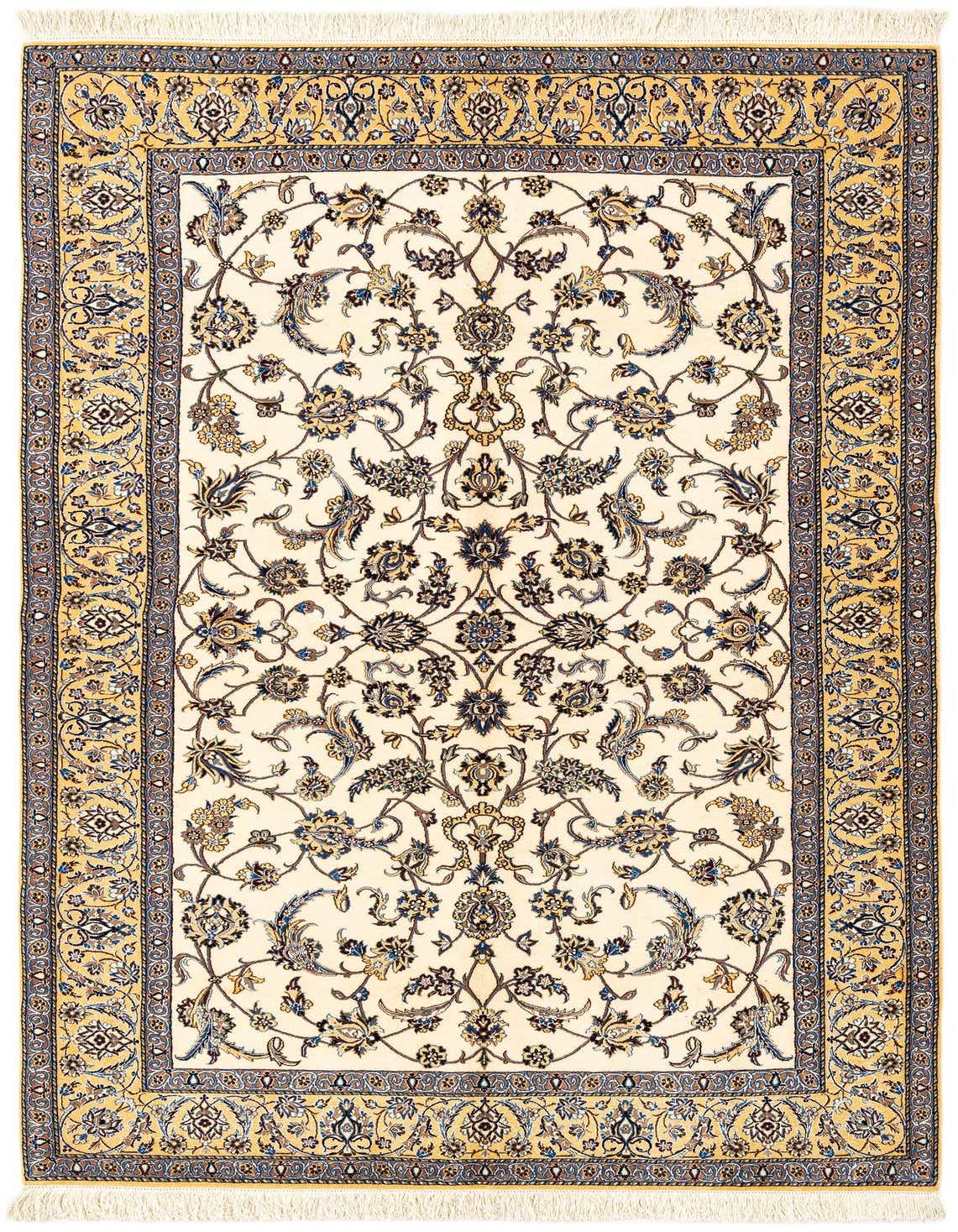 4' 2 x 7' 2 Hand Knotted Nain Rug