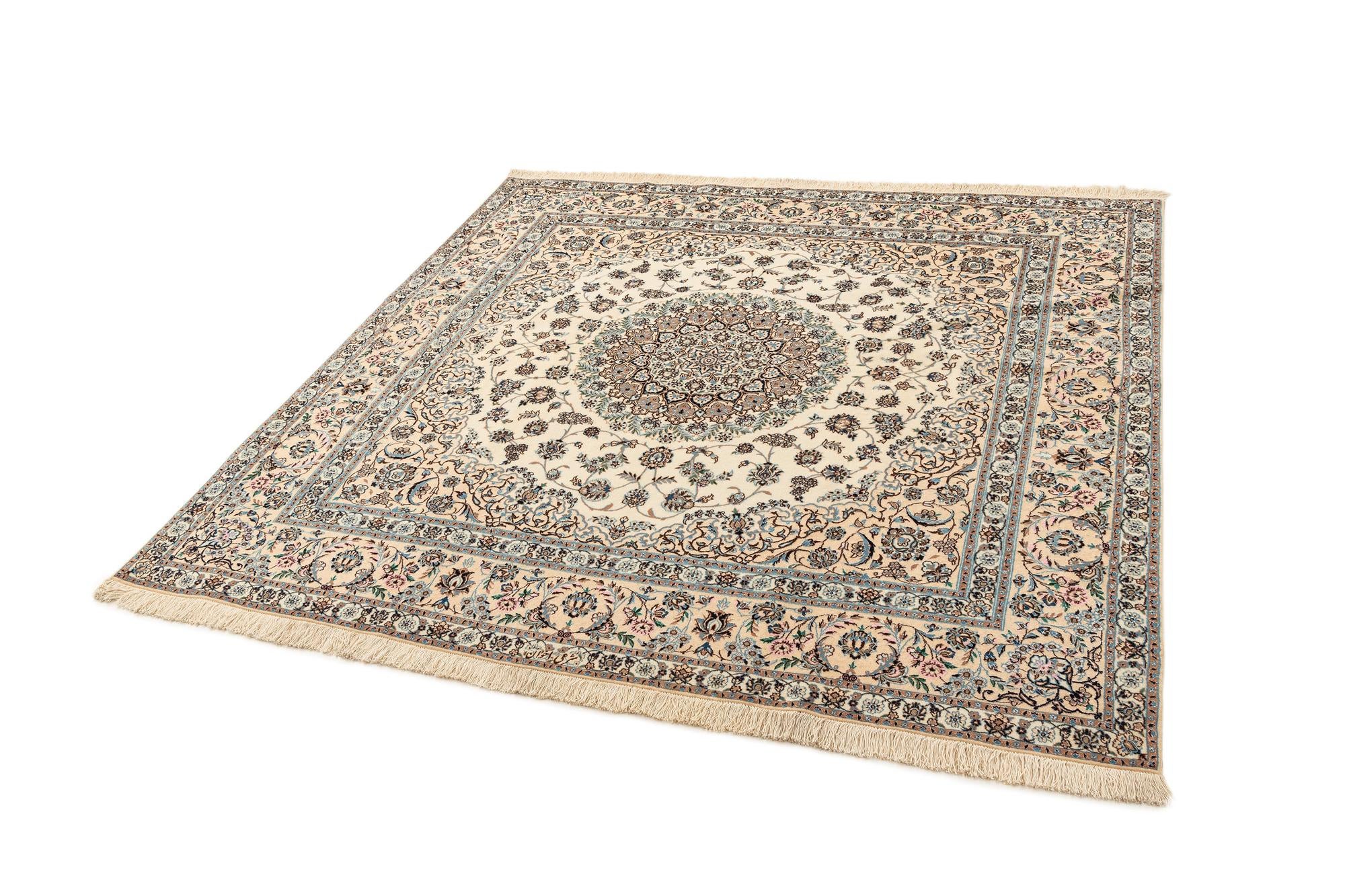 6' 8 x 6' 11 Hand Knotted Nain Rug