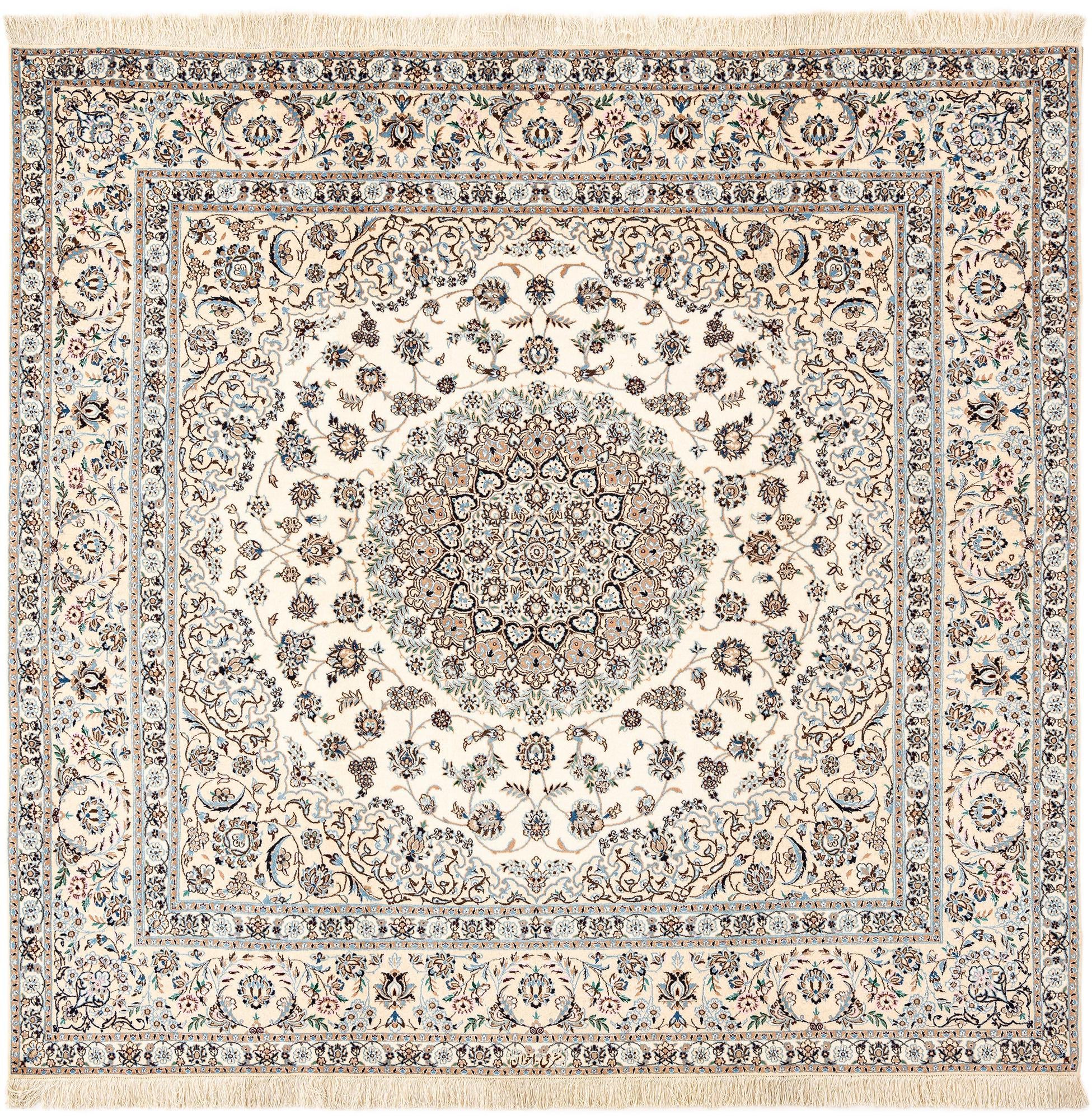 6' 8 x 6' 11 Hand Knotted Nain Rug