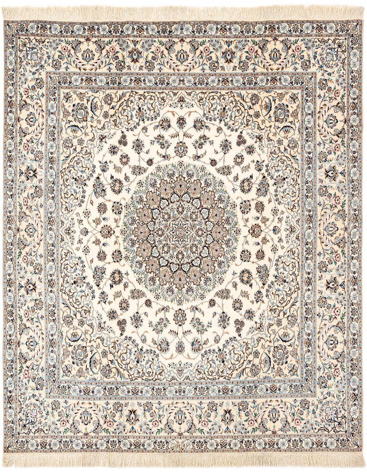 Detail image of 6' 8 x 6' 11 Hand Knotted Nain Rug