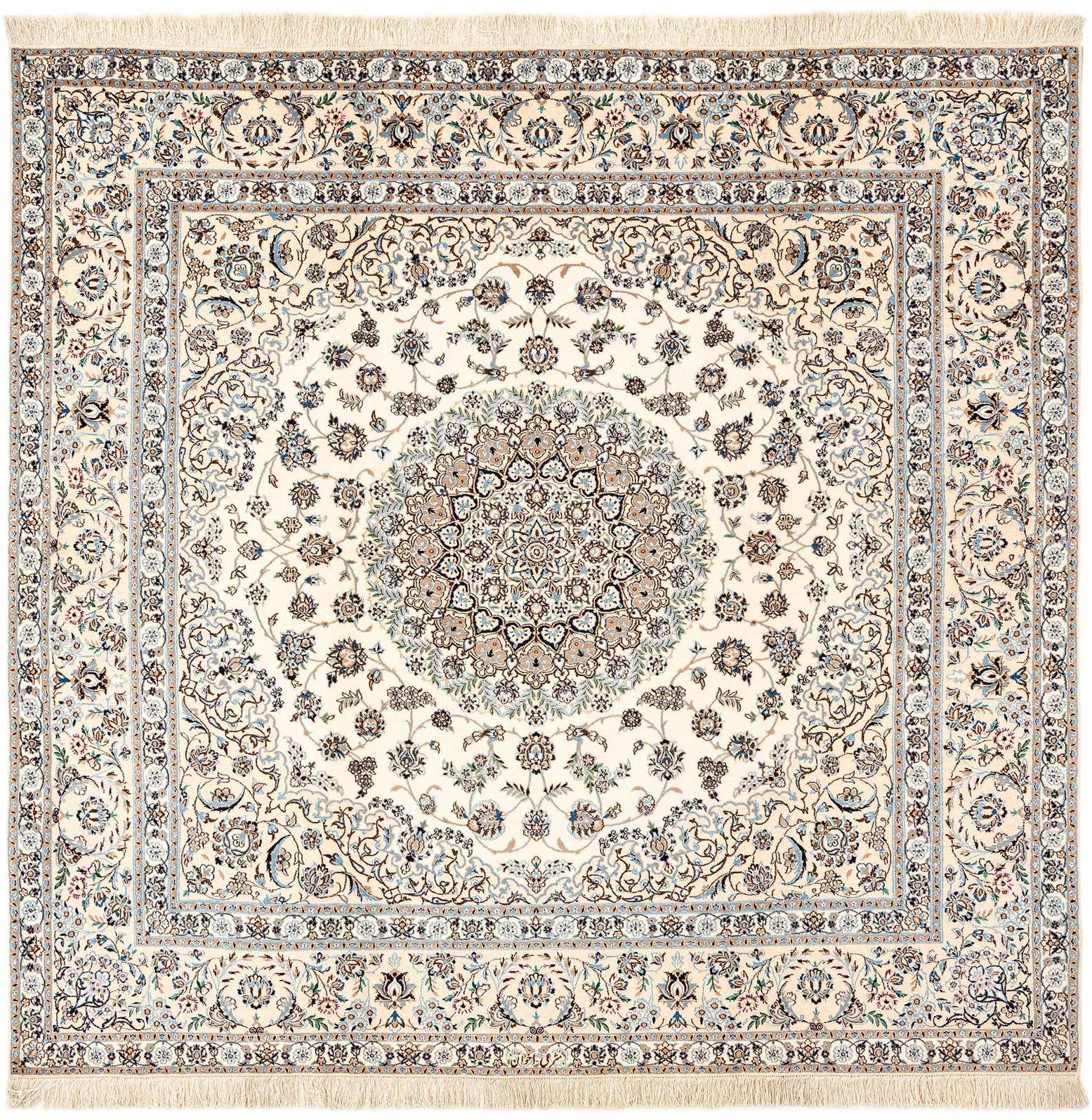 6' 8 x 6' 11 Hand Knotted Nain Rug