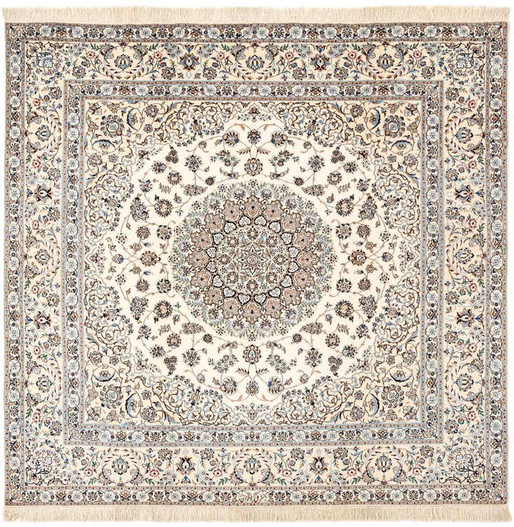 6' 8 x 6' 11 Hand Knotted Nain Rug