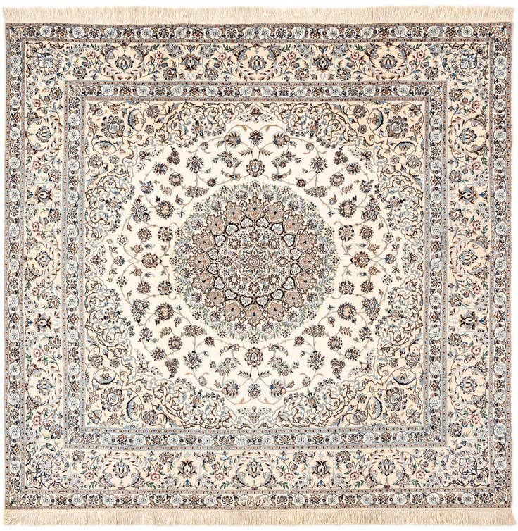 Detail image of 6' 8 x 6' 11 Hand Knotted Nain Rug