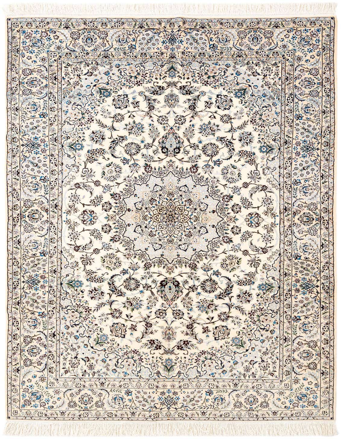 4' 11 x 8' 4 Hand Knotted Nain Rug