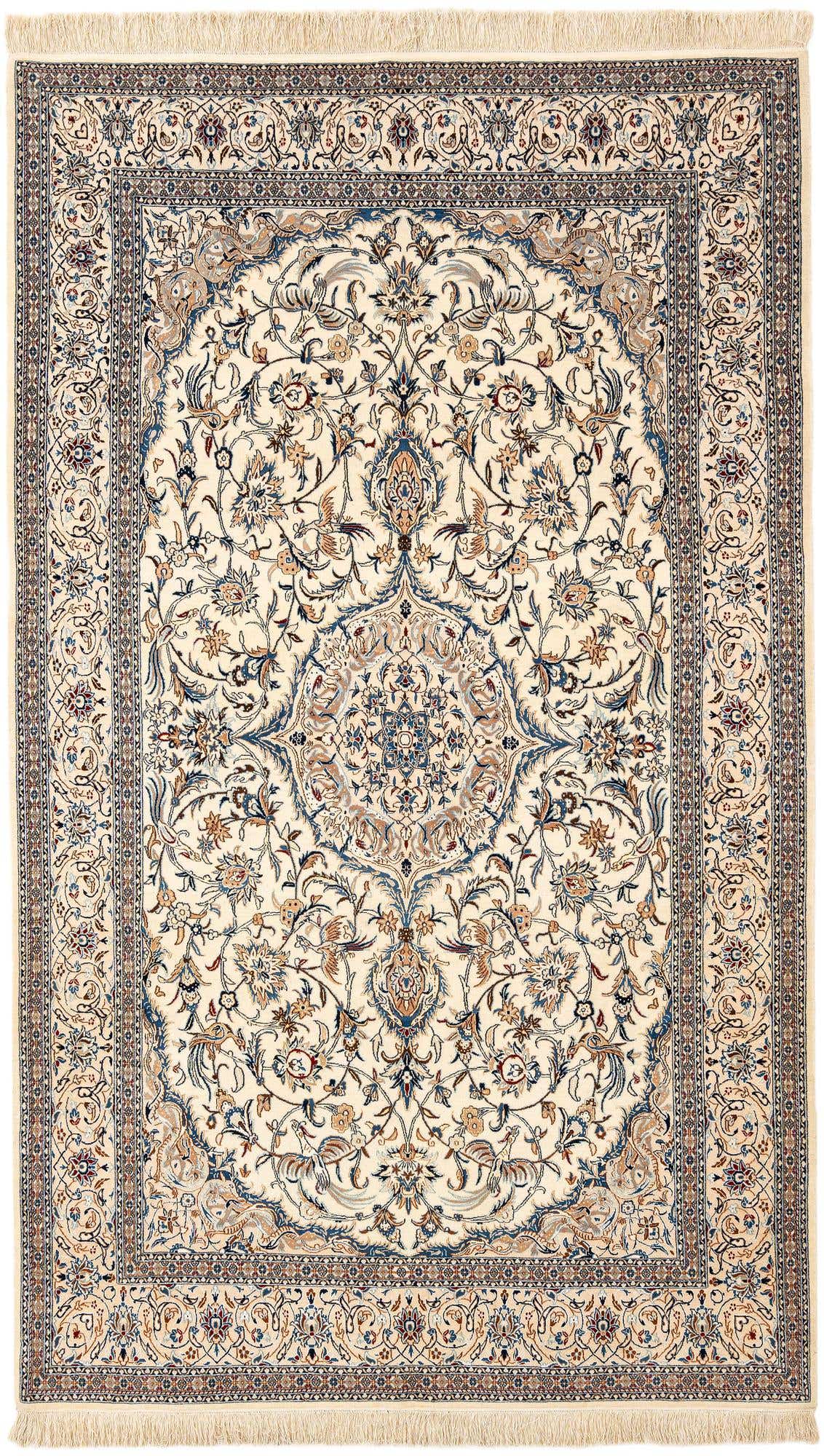 4' 11 x 8' 3 Hand Knotted Nain Rug