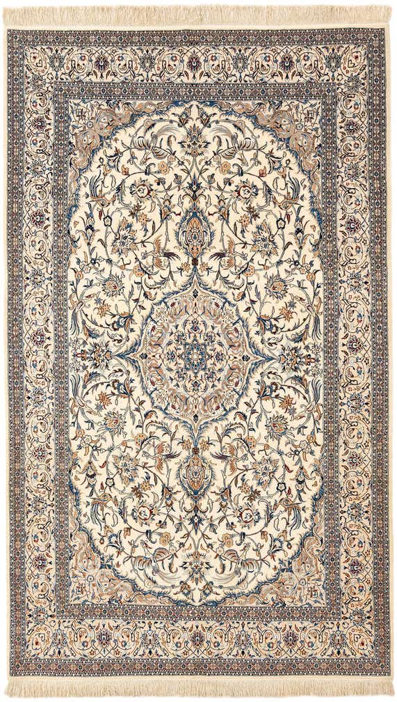 4' 11 x 8' 3 Hand Knotted Nain Rug