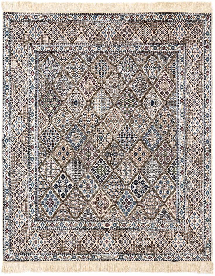 Detail image of 6' 8 x 6' 11 Hand Knotted Nain Rug