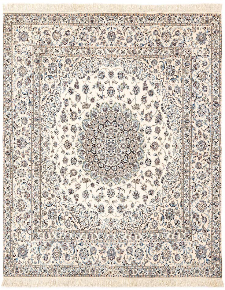Detail image of 6' 9 x 6' 11 Hand Knotted Nain Rug