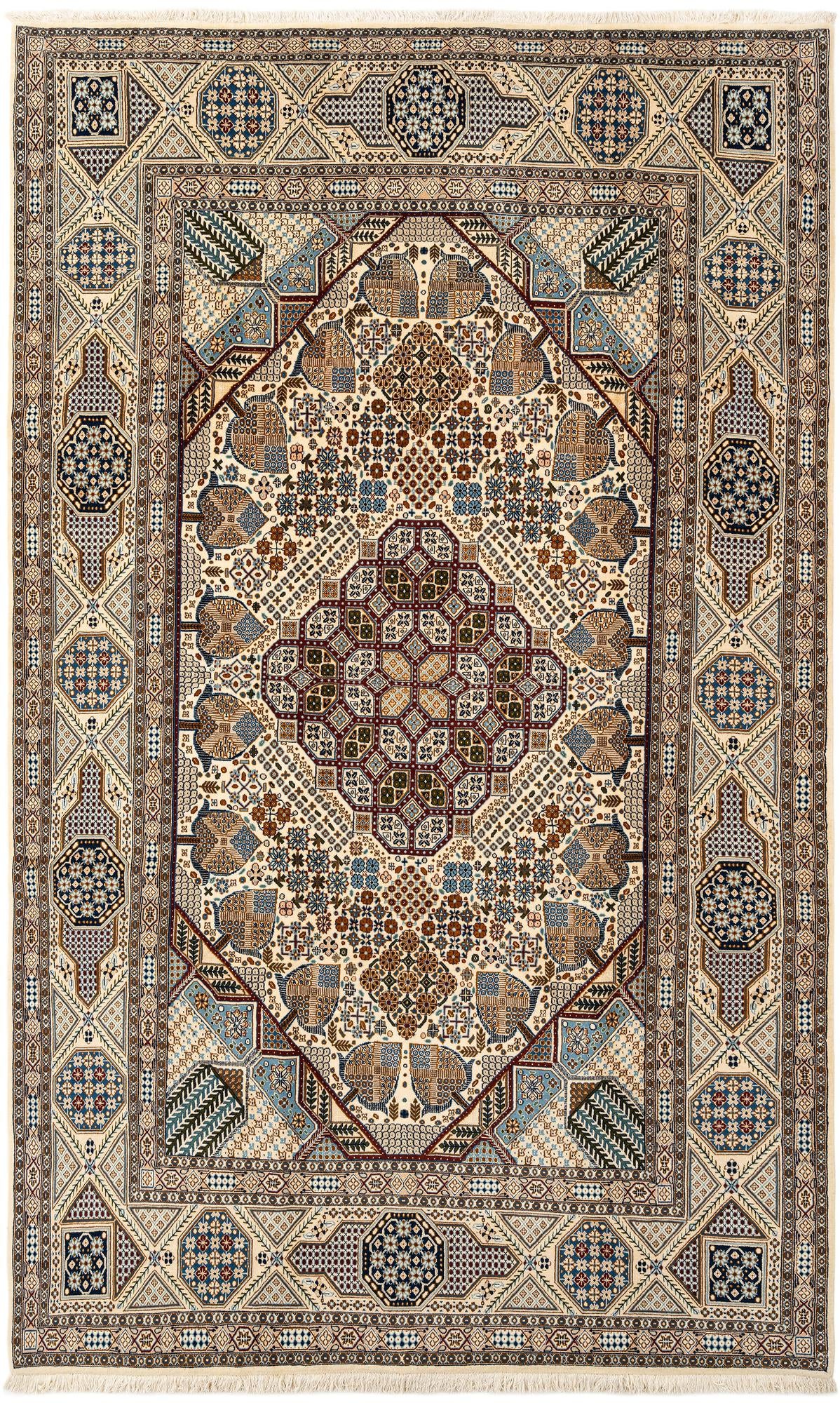 6' 11 x 11' 3 Hand Knotted Nain Rug