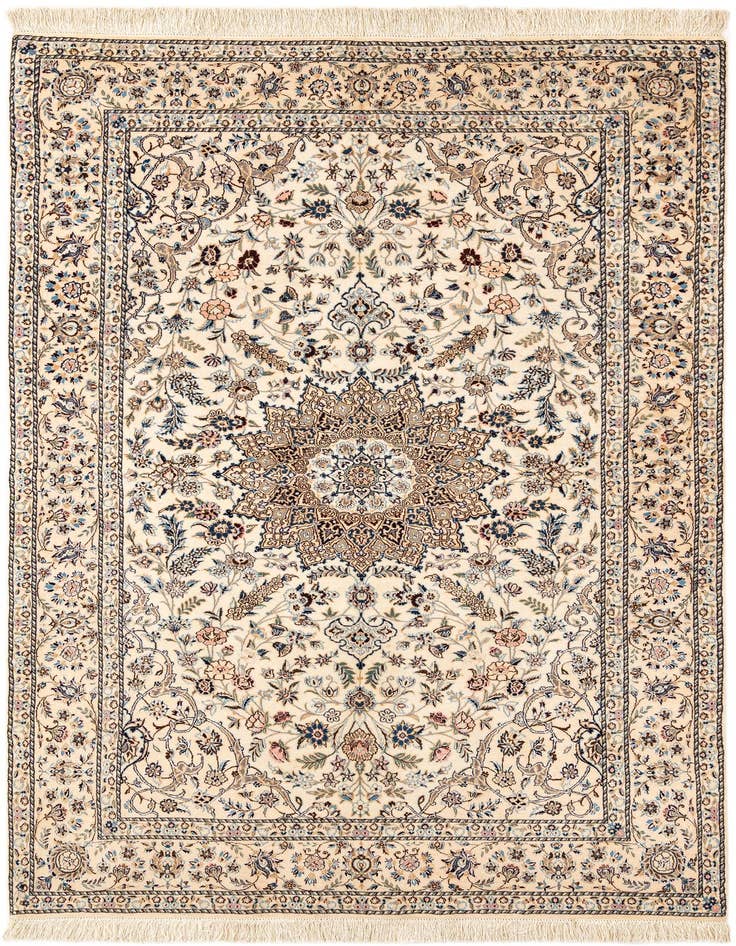 Detail image of 4' 1 x 6' 11 Hand Knotted Nain Rug