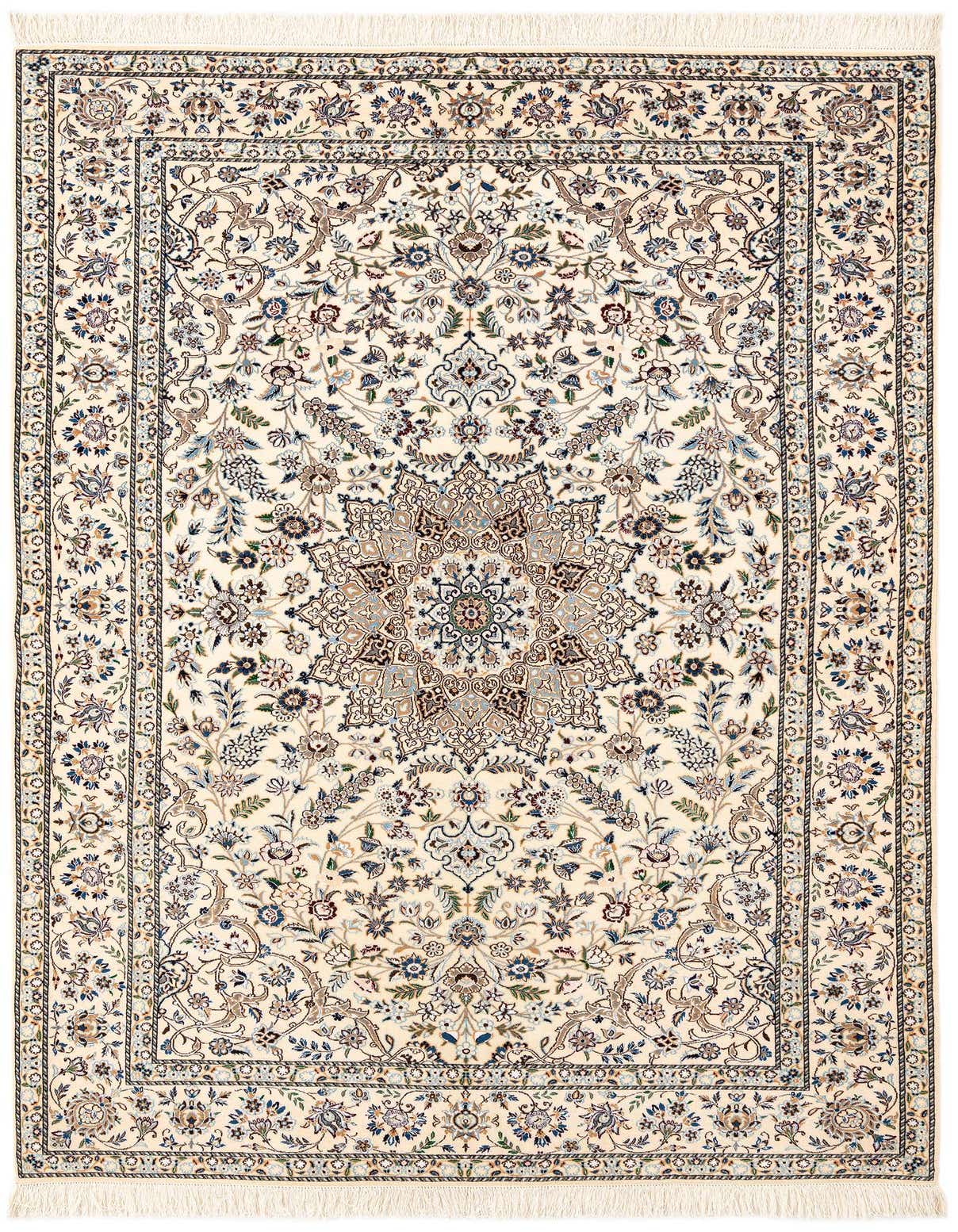4' 11 x 7' 7 Hand Knotted Nain Rug