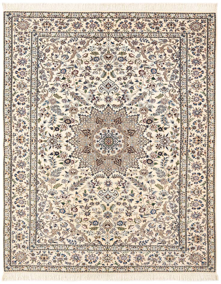 Detail image of 4' 11 x 7' 7 Hand Knotted Nain Rug