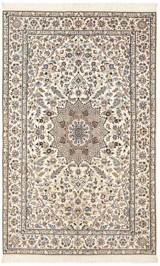 4' 11 x 7' 7 Hand Knotted Nain Rug