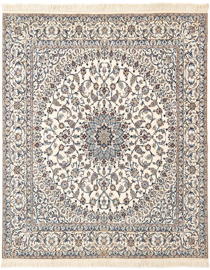 Detail image of 6' 8 x 6' 8 Hand Knotted Nain Rug