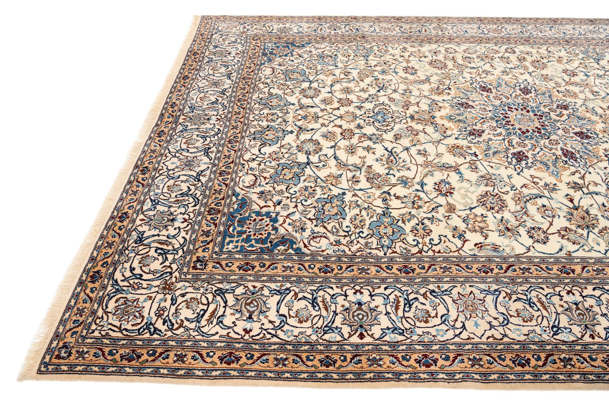 8' 3 x 11' 2 Hand Knotted Nain Persian Rug