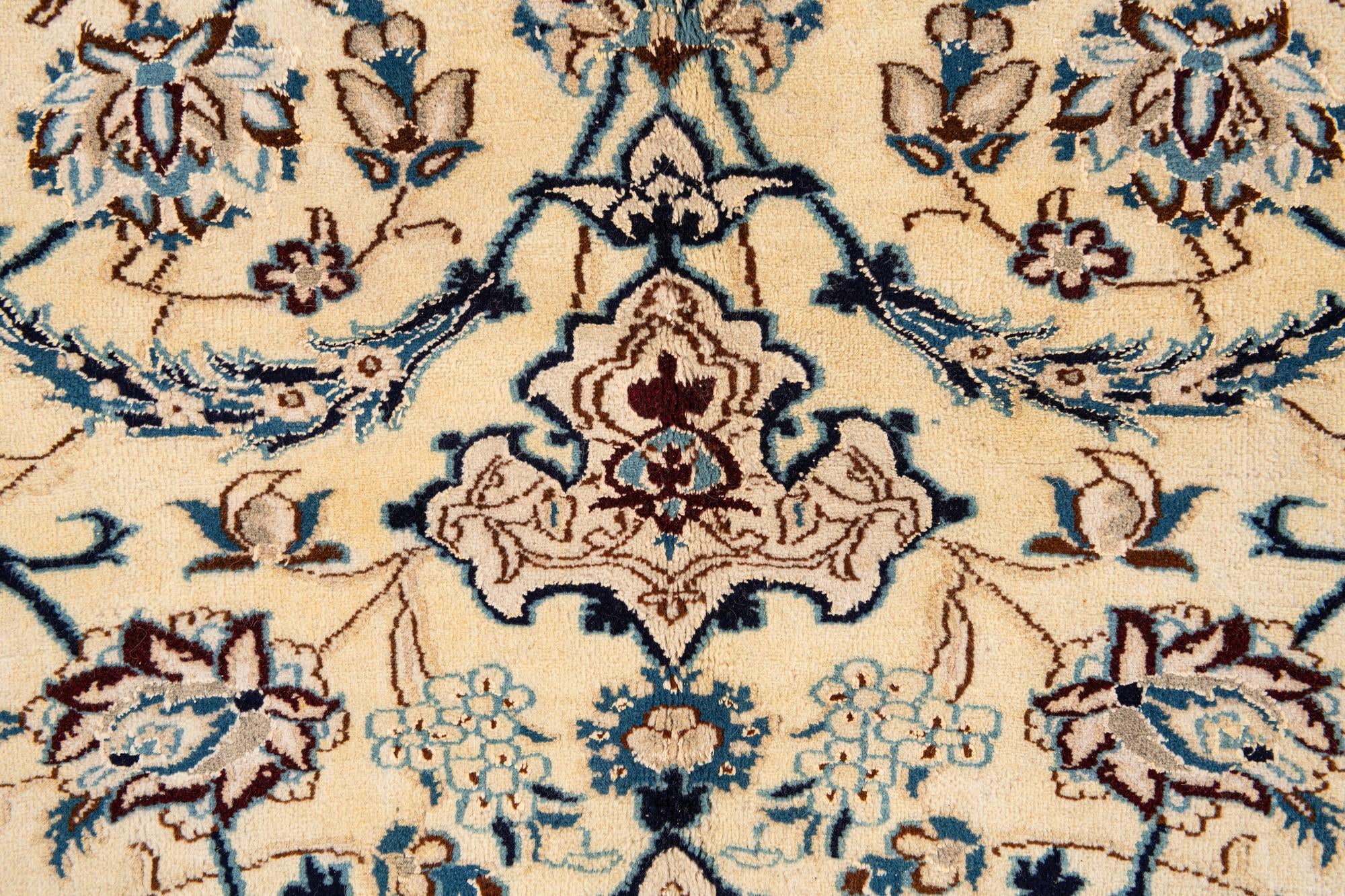 8' x 11' Hand Knotted Nain Persian Rug