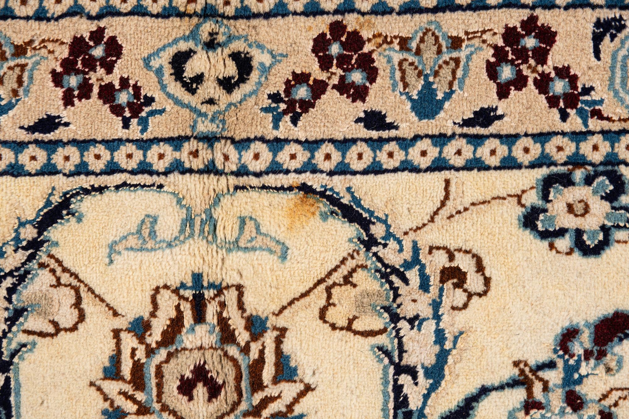 8' x 11' Hand Knotted Nain Persian Rug