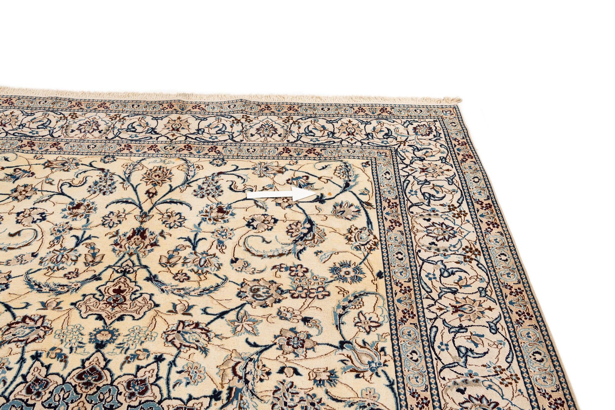 8' x 11' Hand Knotted Nain Persian Rug
