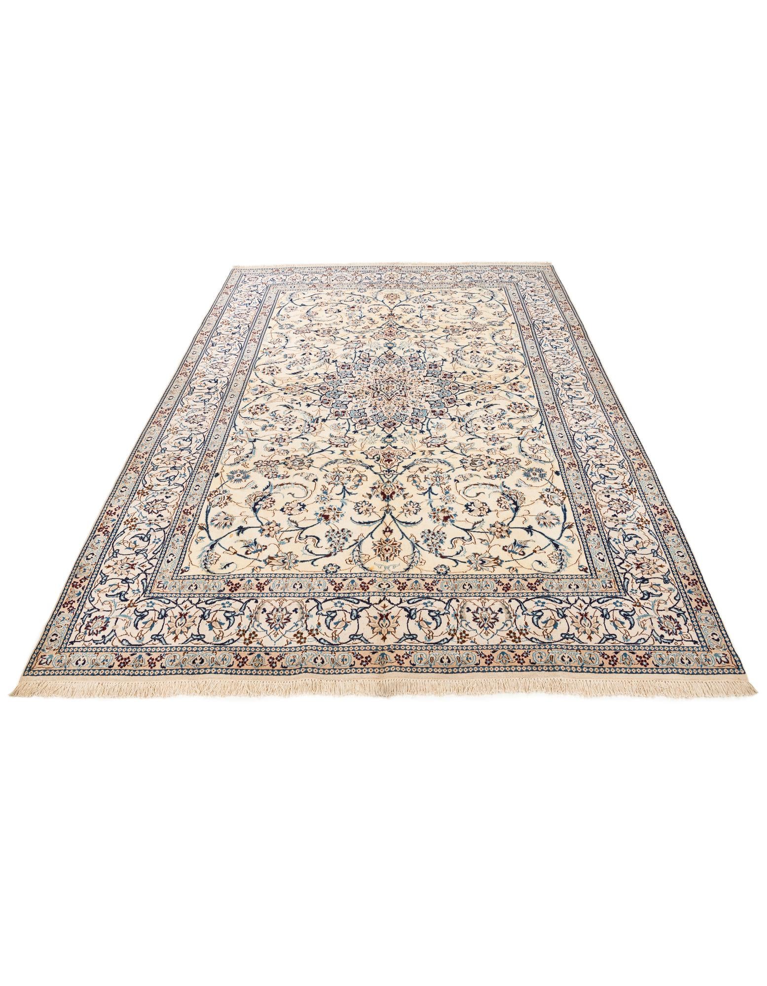 8' x 11' Hand Knotted Nain Persian Rug