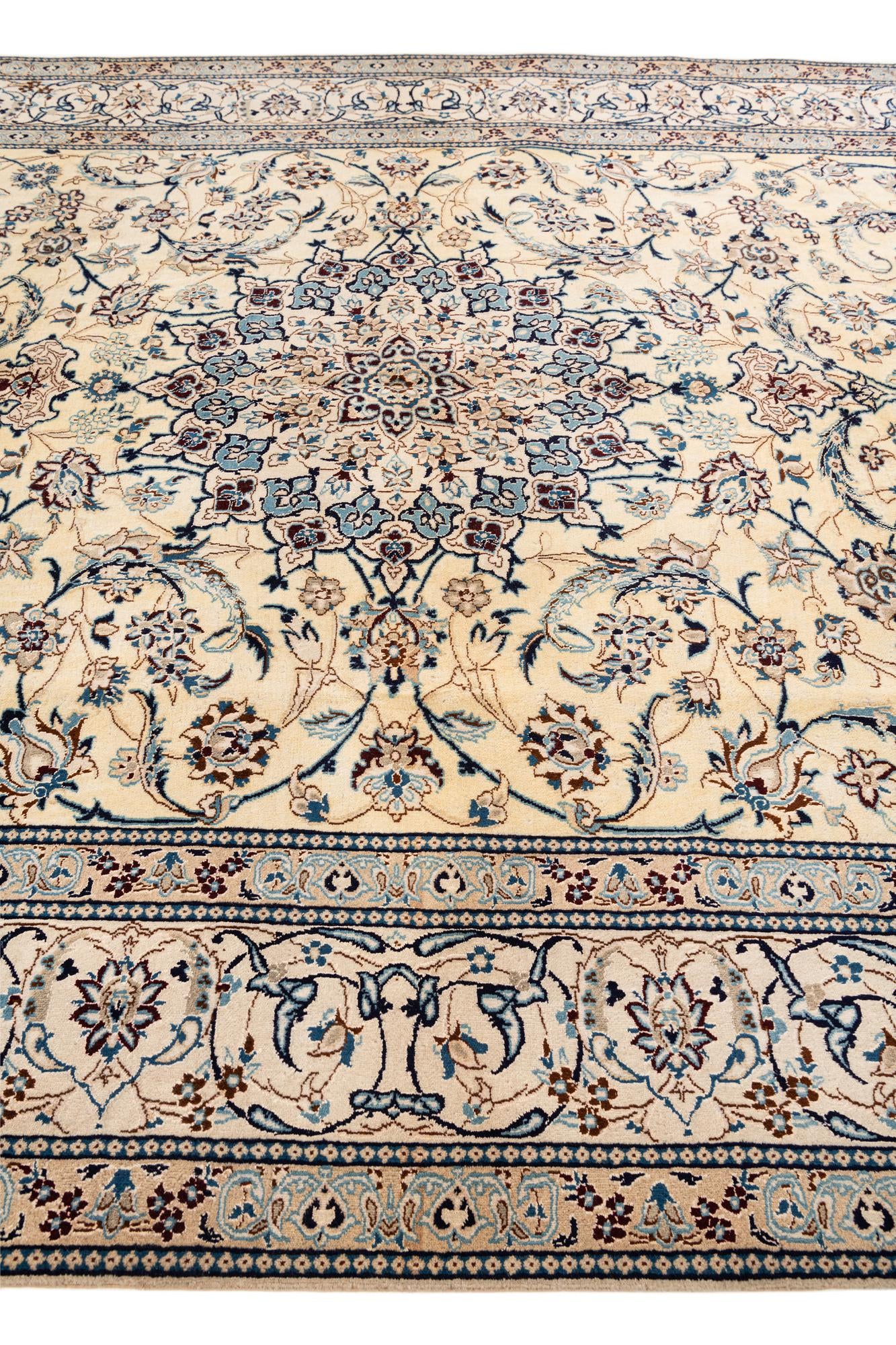 8' x 11' Hand Knotted Nain Persian Rug