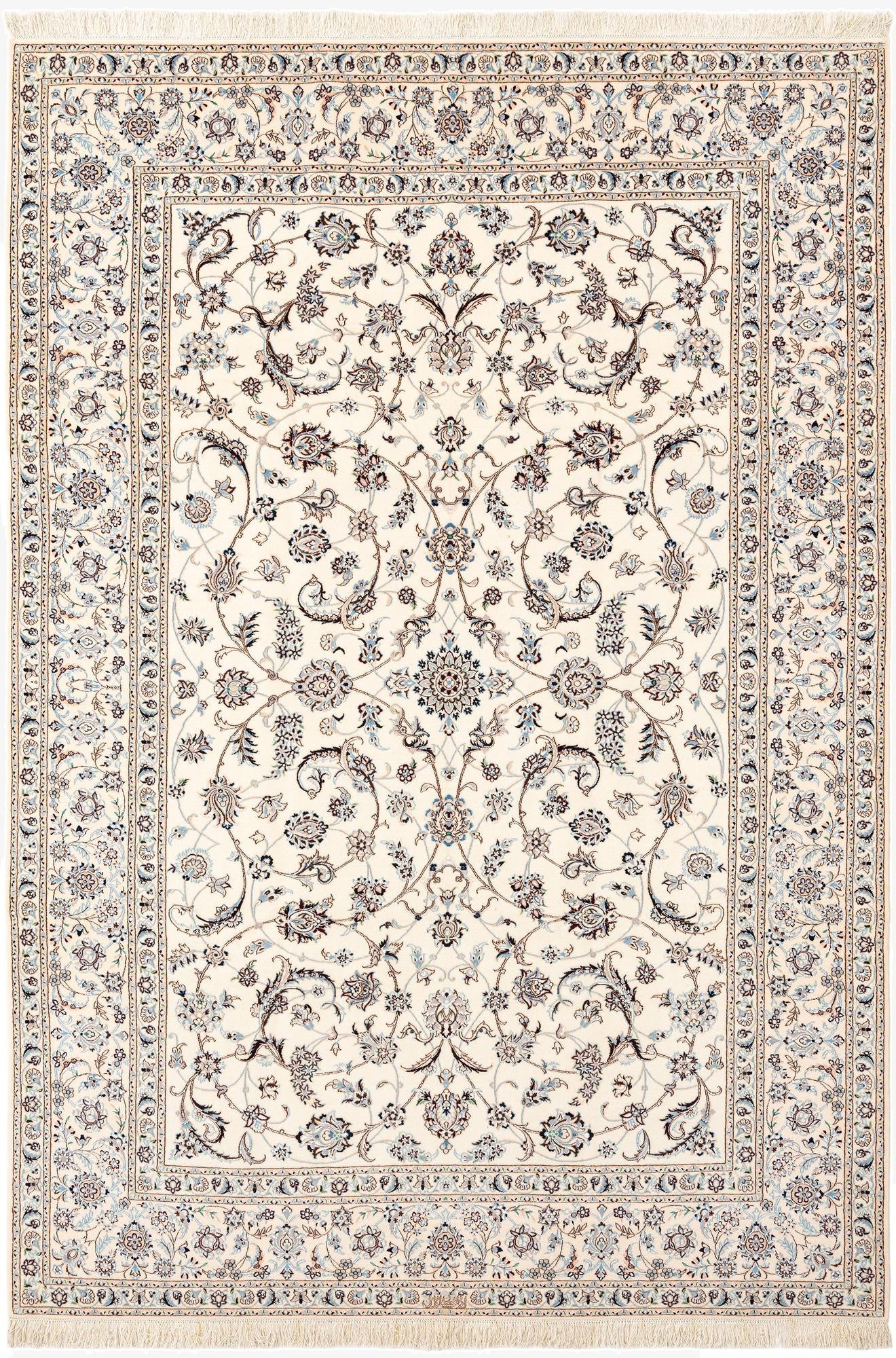 6' 9 x 9' 10  Hand Knotted Nain Rug