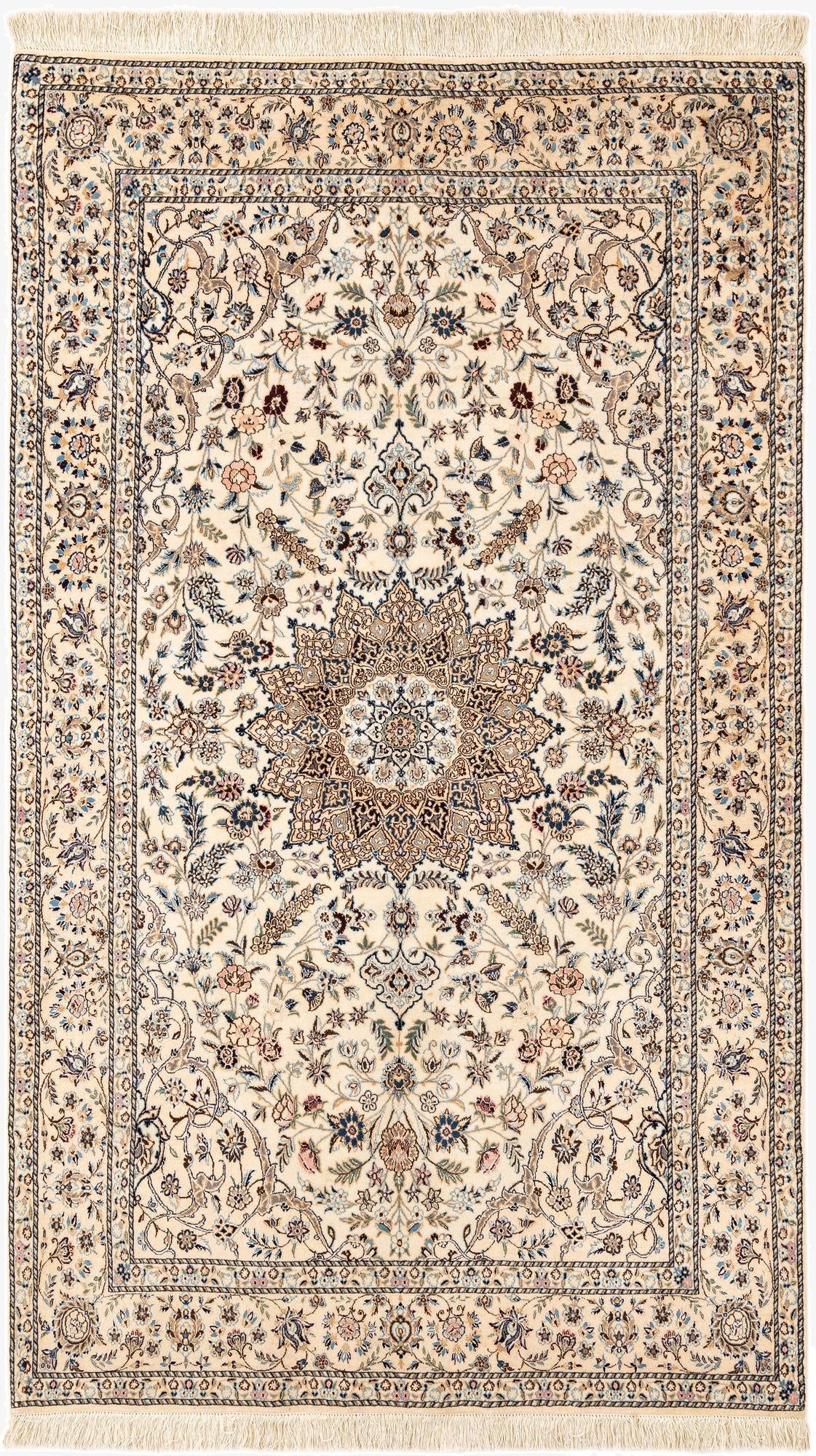 4' 1 x 6' 11  Hand Knotted Nain Rug