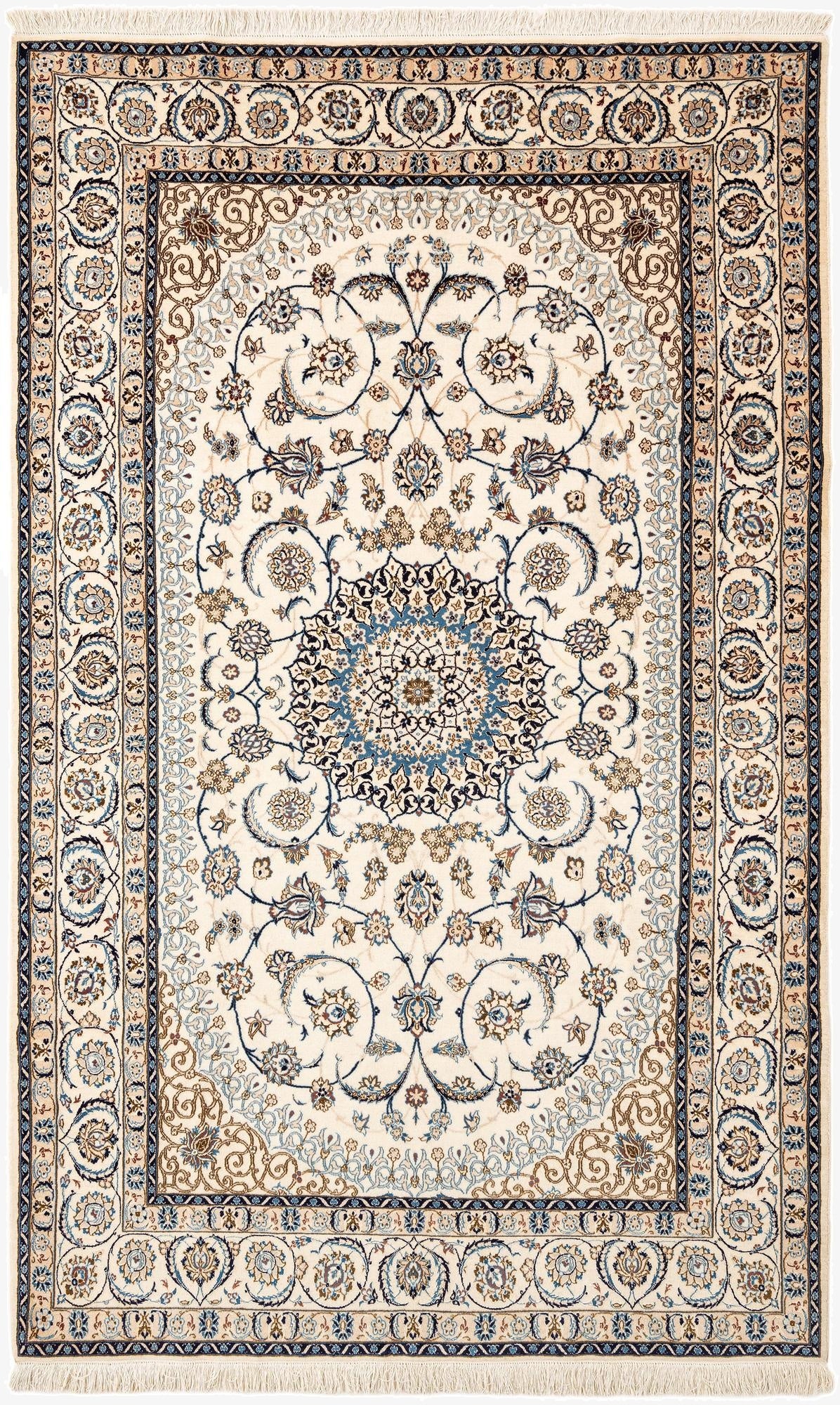 5' 2 x 8' 4  Hand Knotted Nain Rug