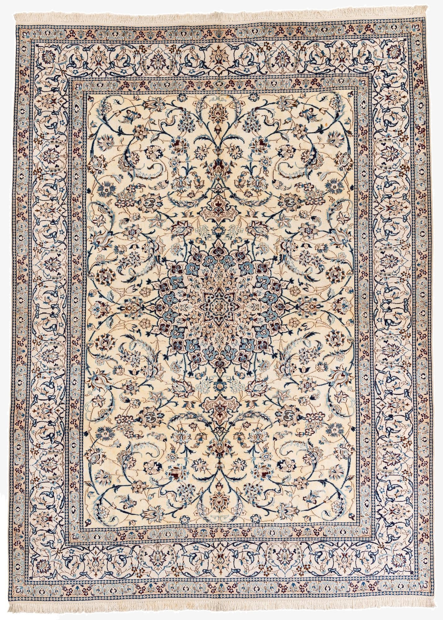 8' x 11'  Hand Knotted Nain Persian Rug