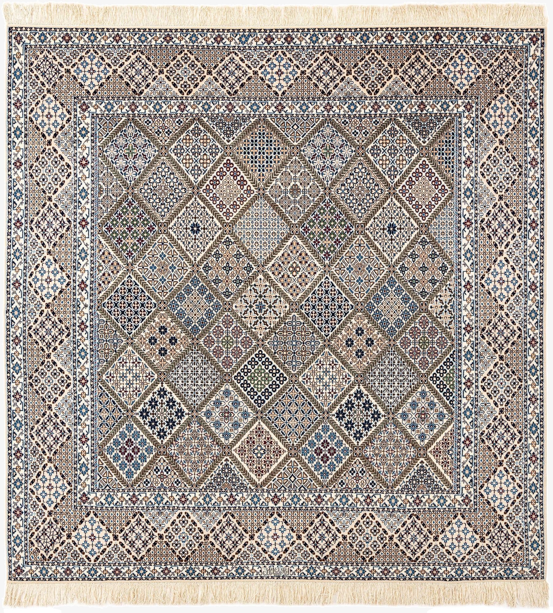 6' 8 x 6' 11  Hand Knotted Nain Rug