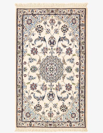 2' 1 x 3' 6 Hand Knotted Nain Rug
