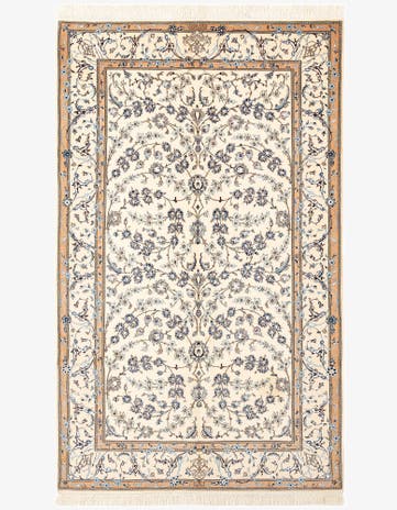 5' 3 x 8' 6 Hand Knotted Nain Rug