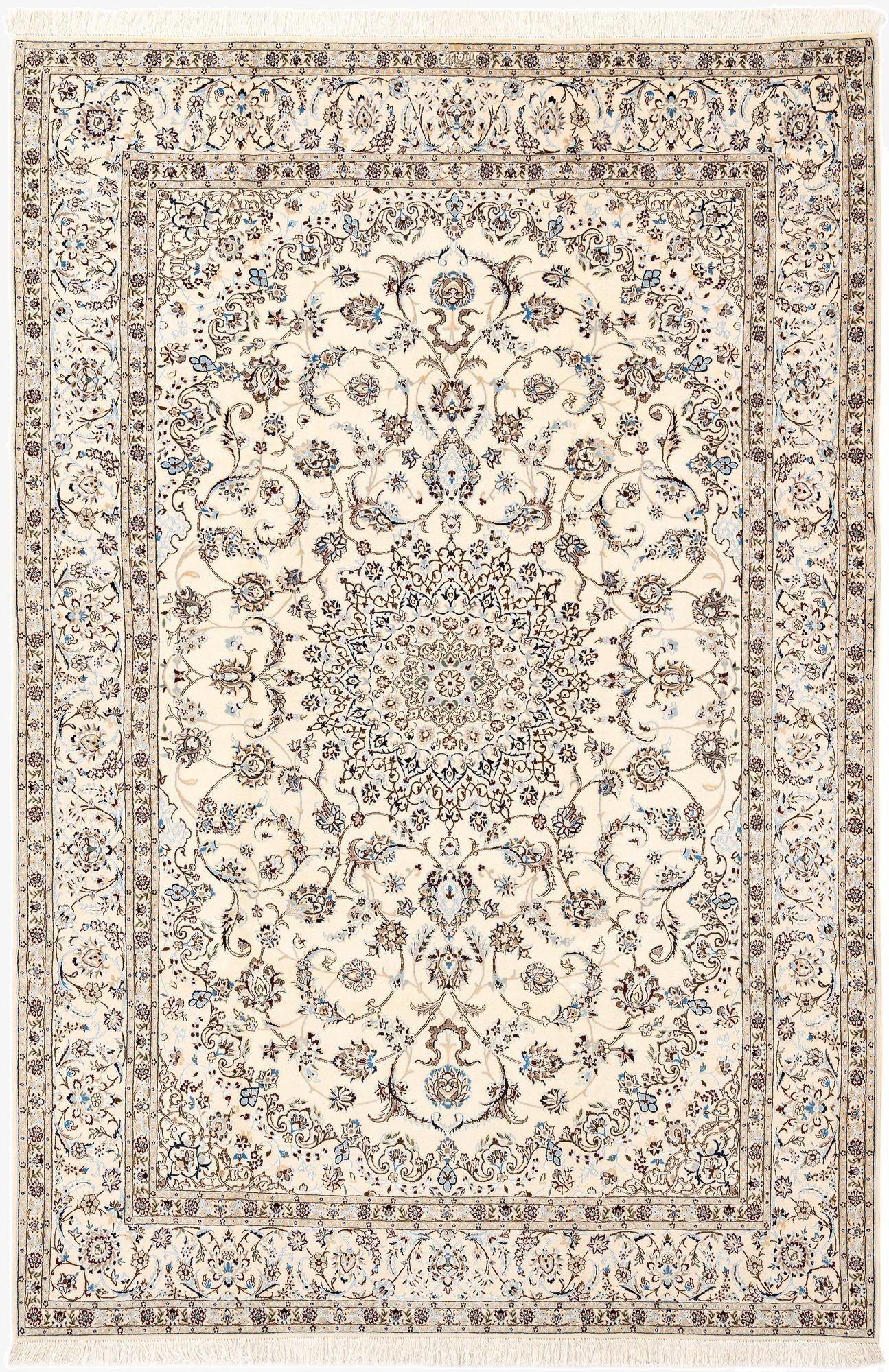 6' 9 x 10'  Hand Knotted Nain Rug
