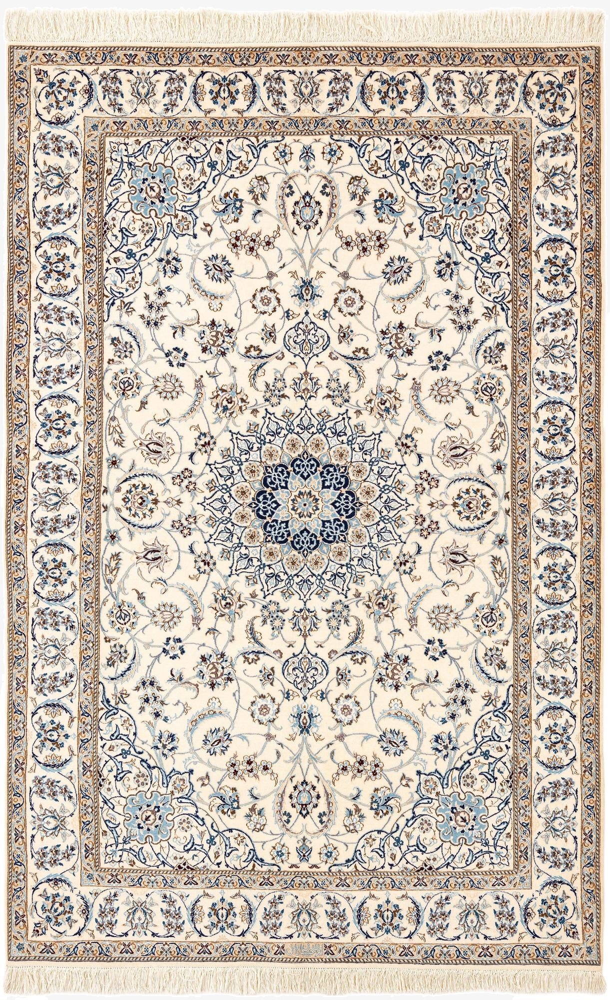 5' 1 x 7' 11  Hand Knotted Nain Rug