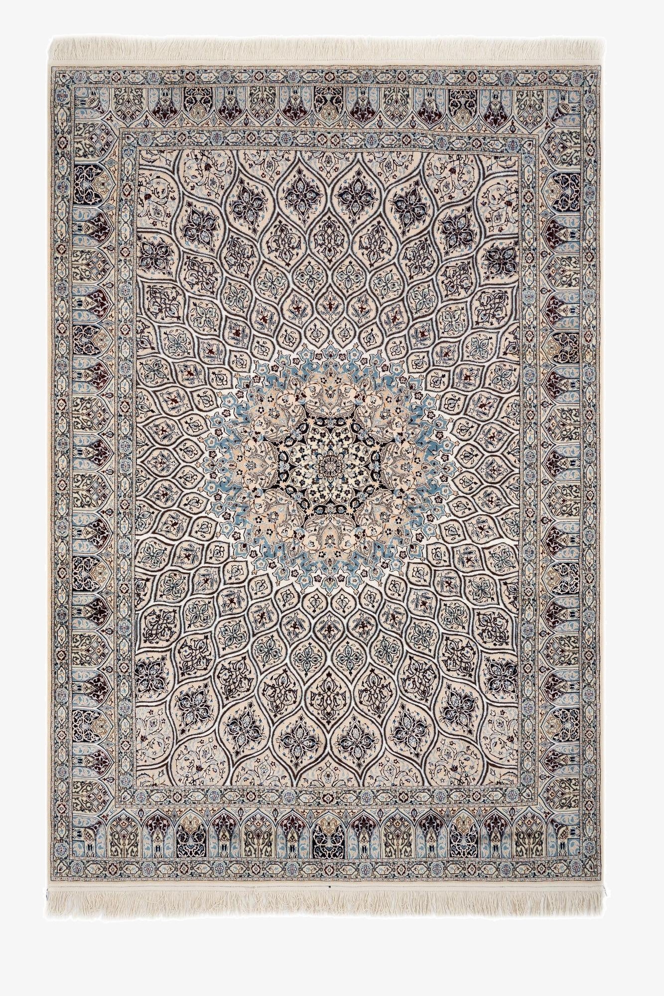 6' 9 x 9' 11  Hand Knotted Nain Persian Rug