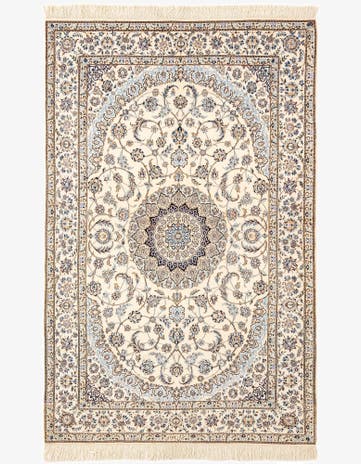 4' 6 x 7' 1 Hand Knotted Nain Rug