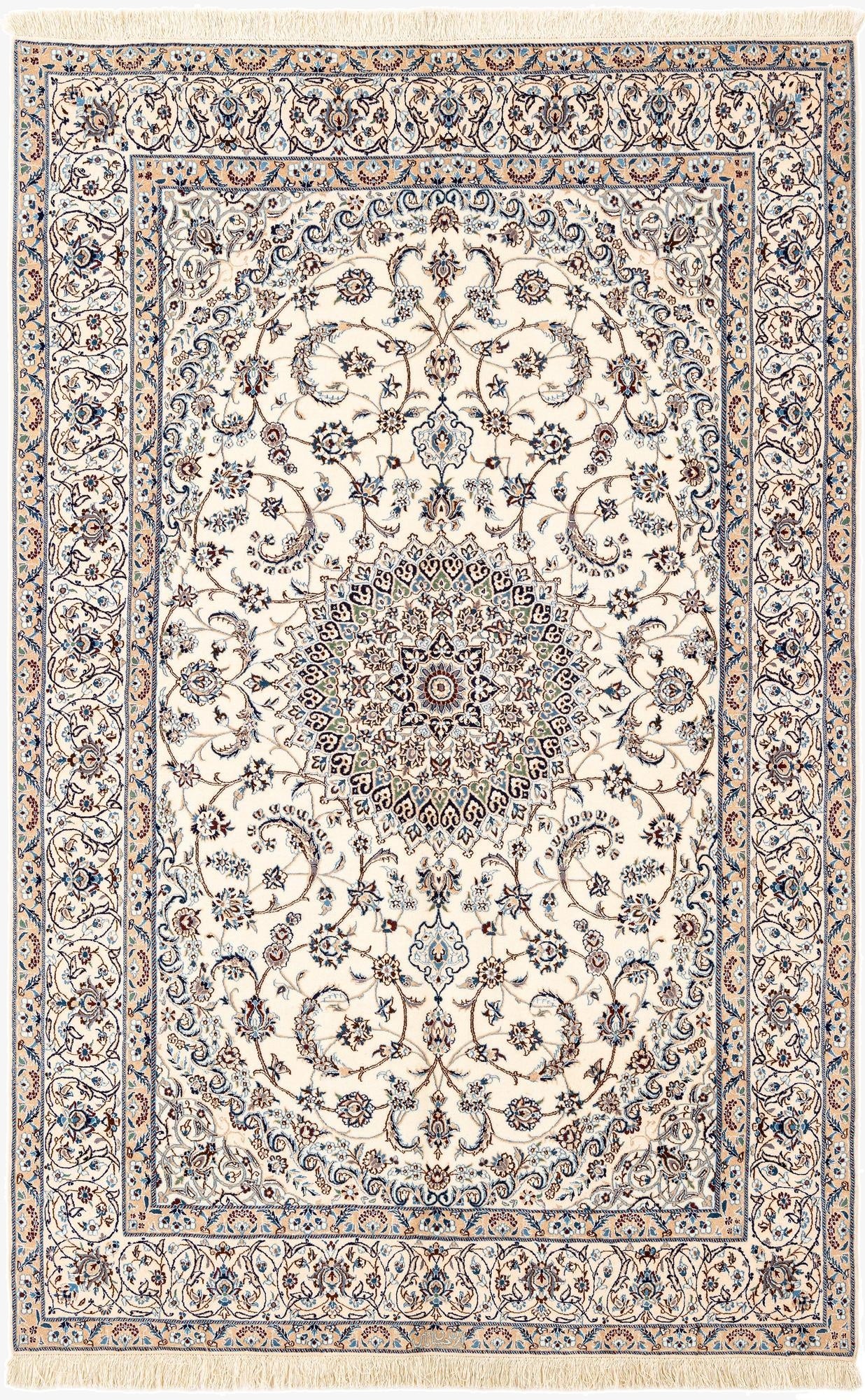 5' 1 x 7' 9  Hand Knotted Nain Rug