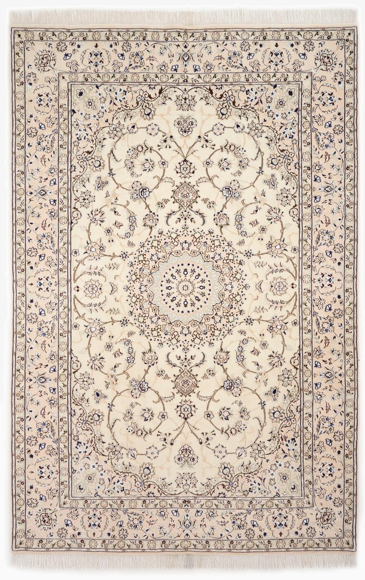 6' 5 x 9' 11  Hand Knotted Nain Persian Rug