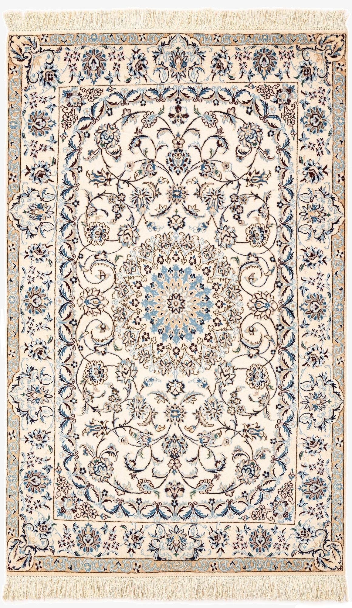 3' 5 x 5' 6  Hand Knotted Nain Rug