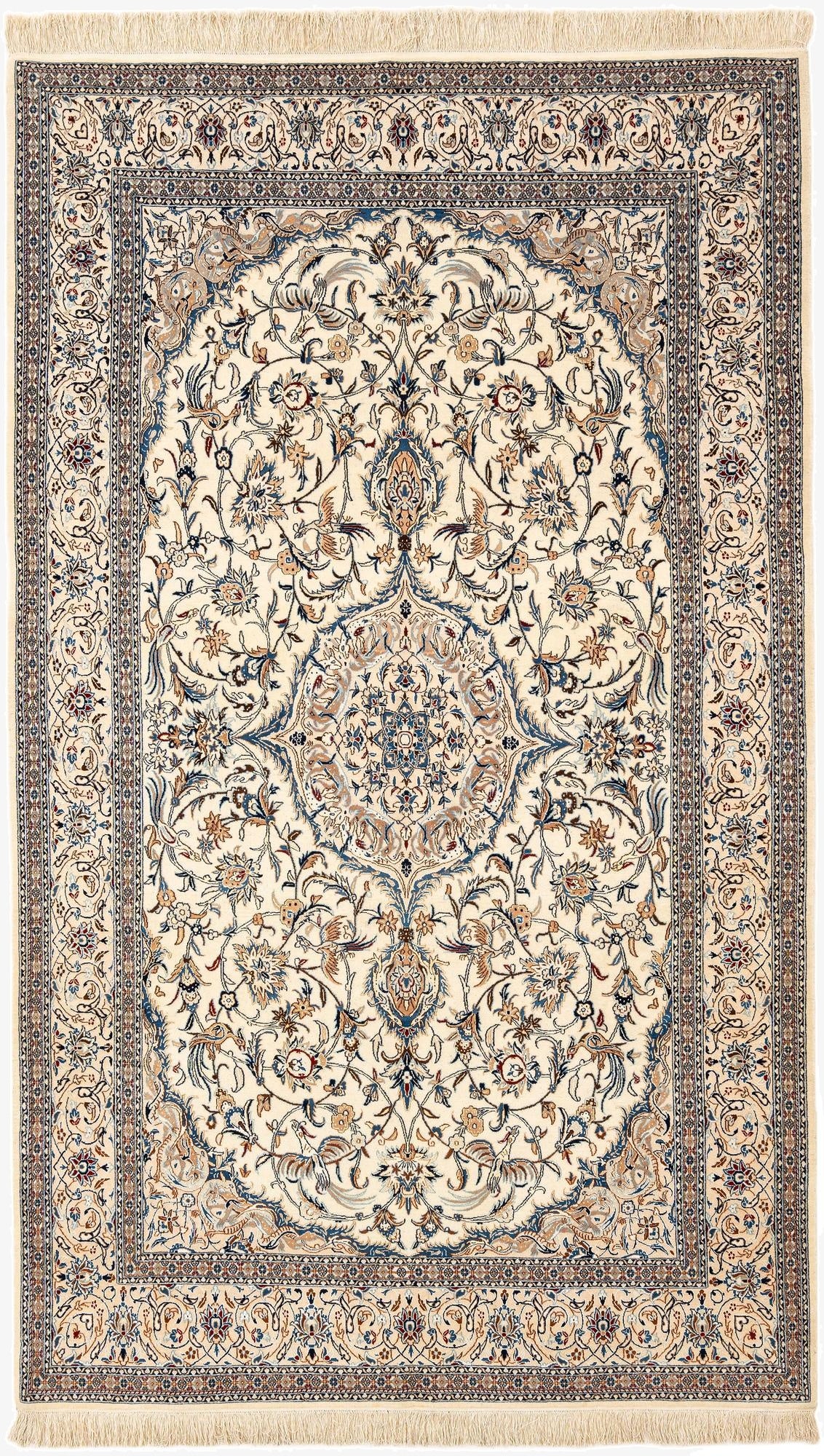 4' 11 x 8' 3  Hand Knotted Nain Rug